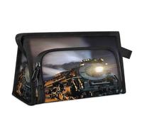 Vintage Steam Train Travel Makeup Bag for Women Men Kids Girls Boys Steam Train Multipurpose Wash Pouch Bag Toiletry Cosmetic Toiletries Shower Bag Organizer