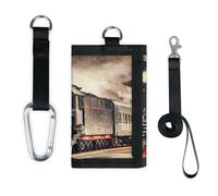 Vintage Steam Train Wallet Slim Small Pocket Money Organisers Bag Train Desig Lightweight Portable Change Purse