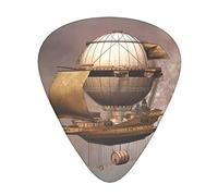 Vintage Steampunk Airship 12-Pack Guitar Picks, Includes Thin, Medium & Heavy Gauges 3 Sizes for Guitar Electric Acoustic Picks