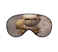 Vintage Steampunk Airship Soft Eye Mask Cover Effective Shading Blindfold Comfort Sleep Mask with Elastic Adjustable Strap