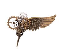Vintage Steampunk Gears Clock Wings Brooch Pin Medieval Victorian Hair Clip Decorative Fastener
