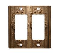 Vintage Steampunk Light Switch Cover Plates/Outlet Covers, Antique Bronze Gear Design for Home Decor, Thermoplastic Wall Plates, Standard Size Double Rocker