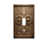 Vintage Steampunk Light Switch Cover Plates/Outlet Covers, Antique Bronze Gear Design for Home Decor, Thermoplastic Wall Plates, Standard Size Single Toggle