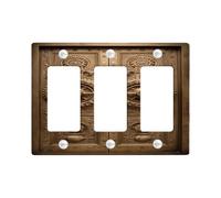 Vintage Steampunk Light Switch Cover Plates/Outlet Covers, Antique Bronze Gear Design for Home Decor, Thermoplastic Wall Plates, Standard Size 3 Gang Wall Plate