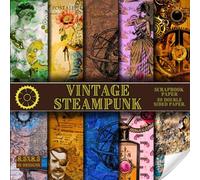 vintage steampunk scrapbook paper, 8.5x8.5, 10 Designs, 20 Double-Sided Sheets: vintage Scrapbooking Paper for Junk Journals, Decorative craft Paper ... & Mixed Media, Origami, Collage & Card Making