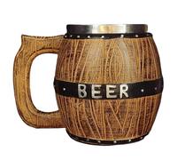 Vintage Stein Mug, Large Drinkware Vessel, 550ml Heavy Duty Beverage Cup, Ceramic Glass Material Build, Classic Bar Style Design for Home, and Party Beverage Use