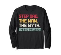 Vintage step Dad The Man The Myth The Bad Influence Retro Long Sleeve T-Shirt