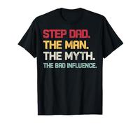 Vintage Step Dad The Man The Myth The Bad Influence Retro T-Shirt