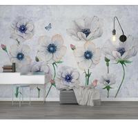 Vintage Stereo Flower Butterfly Creative Modern 3D Wallpaper Premium Textured Silk Neutral Tones Material Ideal for Living Room Bedroom-300cm×210cm