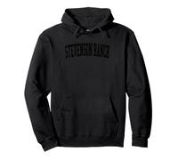 Vintage Stevenson Ranch CA Distressed Black Varsity Style Pullover Hoodie