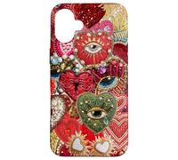Vintage Sticker Style Collage Scrapbook Tiles Y2K Eclectic Case for iPhone 16 Plus