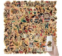 Vintage Stickers for Laptop Waterproof Western Girls Stickers Exquisite Pattern Decals Pinup Girl Stickers Vinyl Stickers for Suitcase Skateboard