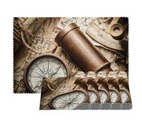 Vintage Still Life Compass Sextant Spyglass Old Map Pattern Table Mats Set of 6, Place Mats Table Placemats Washable Non-slip Heat Insulation for Kitchen Dinning Restaurant 18"X12"