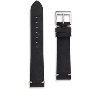 Vintage Stitch Leather Watch Strap | 20 mm Black | Cowhide Calf Leather Band with Classic Catch Stitch | Designed to Patina Beautifully | Spring Bars and Tool Included (20mm, Black)