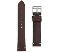 Vintage Stitch Leather Watch Strap | 20 mm Dark Brown | Cowhide Calf Leather Band with Classic Catch Stitch | Designed to Patina Beautifully | Spring Bars and Tool Included (20mm, Dark Brown)
