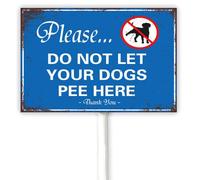Vintage Stop Dogs From Pooping Or Peeing On Your Lawn Funny Sign With Stake, Please Do Not Let Your Dogs Pee Here, Do Not Pee On Me Protect Plant Aluminum Plaque 12x8 Inch