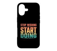Vintage Stop Wishing Start Doing Gym Motivation Case for iPhone 17