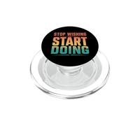 Vintage Stop Wishing Start Doing Gym Motivation PopSockets PopGrip for MagSafe