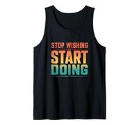 Vintage Stop Wishing Start Doing Gym Motivation Tank Top