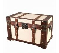 Vintage Storage Chest With Latch Fir, Vintage Wooden Trunk - White, Large, 40 X 24 X 24.5 Cm 15.7 X 9.4 X 9.6 In