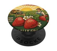 Vintage Strawberry California Farm Fresh PopSockets Adhesive PopGrip