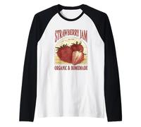 Vintage Strawberry Jam Label Organic Raglan Baseball Tee