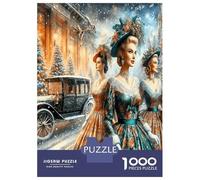 Vintage Street Ladies 1000 Piece Classic Jigsaw Puzzle Urban Elegance Jigsaw Puzzle Bundle Extra-Thick Cardboard Stress Relief Travel Adults Kids Age 12 Years Up 70x50cm/1000pcs