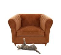 Vintage Stretch Velvet Sofa Cover for Curved Armchair Soft & Comfortable Fabric Includes Seat Cushion Cover - Perfect for Home Decor and Furniture Protection