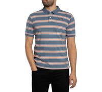 Vintage Stripe Polo Shirt Retro Blue Stripe L
