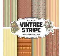 Vintage Stripe Scrapbook Paper Collection: Decorative Double-Sided Sport Craft Papers for Junk Journals, Wrapping, Card Making & Mixed Media Projects