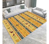 Vintage Stripes Area Rugs Ancient Egyptian Symbols Washable Rug 60 X 90 Cm Non-Slip Soft Accent Carpet For Living Room Bedroom Home Office Kitchen Decor,60 X 90 Cm