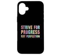Vintage STRIVE FOR PROGRESS NOT PERFECTION Women Clean Case for iPhone 16 Plus