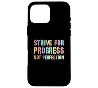 Vintage STRIVE FOR PROGRESS NOT PERFECTION Women Clean Case for iPhone 16 Pro Max