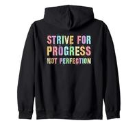 Vintage STRIVE FOR PROGRESS NOT PERFECTION Women Clean Zip Hoodie