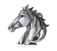 Vintage Strong Horse Head Brooch, Alloy Animal Casual Party Pins, Exquisite Suit Corsage Jewelry Gifts For Women Men
