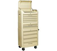 Retro 10 Drawer Topchest Mid Box & Rollcab Bundle - Locking - BB Slides - Cream