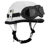 Vintage Style 3/4 Open Face Motorcycle Helmet, Motorcycle Helmet With Sun Visor, Open-Face Helmets With Adjustable Quick Release Buckle, ECE Certified B, XXL(62-63cm)