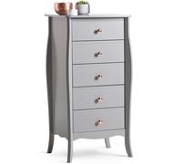 Vintage Style 3 drawer Tall Chest of Drawers Beautify Grey One Size