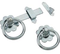 Vintage Style 6" Zinc Garden Gate Ring Latch or Suffolk Latch Shed c/w Screws (6'' Plain Ring Gate Latch)