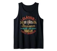 Vintage Style 80th Birthday with Phrase in Spanish Tank Top