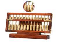 Vintage-Style Abacus, Wooden Abacus,Abacus Copper Beads Abacus Art Collection Mini Abacus Home Decoration Small Metal Abacus with Base