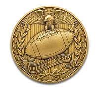 Vintage Style American Football Medal - Classic Bronze Look Commemorative Piece, Honors Gridiron Legends with Bald Eagle and Patriotic Artwork