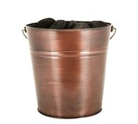 Vintage Style Antique Finish Copper Kindling Coal Firewood Bucket Fireside Storage Accessory (17L)