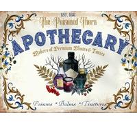 Vintage Style Apothecary Sign, Vintage Halloween Decor, Potions Print, Halloween Wall Art, Gothic Decor Metal Tin Sign 8x12 Inch