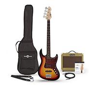 Vintage Style Bass Guitar with 15W Tweed Amp LA II by Gear4music