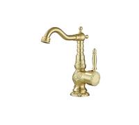 Vintage Style Bathroom Faucet, Single Handle Brass Mixer Tap, Antique Hot and Cold Water Kitchen Sink Faucet, Retro Design Lavatory Fixture for Home Use