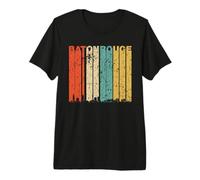 Vintage Style Baton Rouge Louisiana Skyline Distressed Premium T-Shirt
