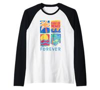Vintage Style Beach Vibes Graphic Gulf of Mexico Forever Raglan Baseball Tee