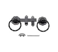 Vintage Style Black Garden Gate Ring Latch Suffolk Latch Door Hinges Shed Door (6" Twisted Ring Gate Latch)