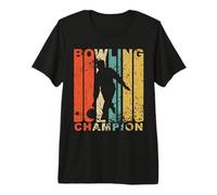 Vintage Style Bowling Champion Retro Bowler Distressed Premium T-Shirt